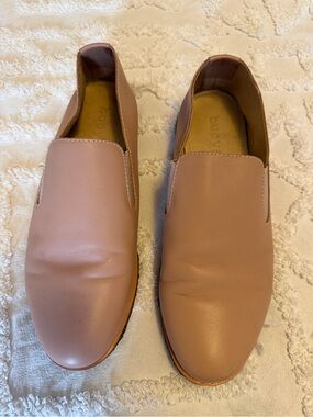 Women’s Tan Leather Slip-On Loafers - Casual Comfort